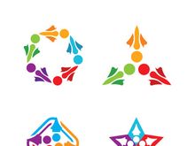 Community, network and social icon design template