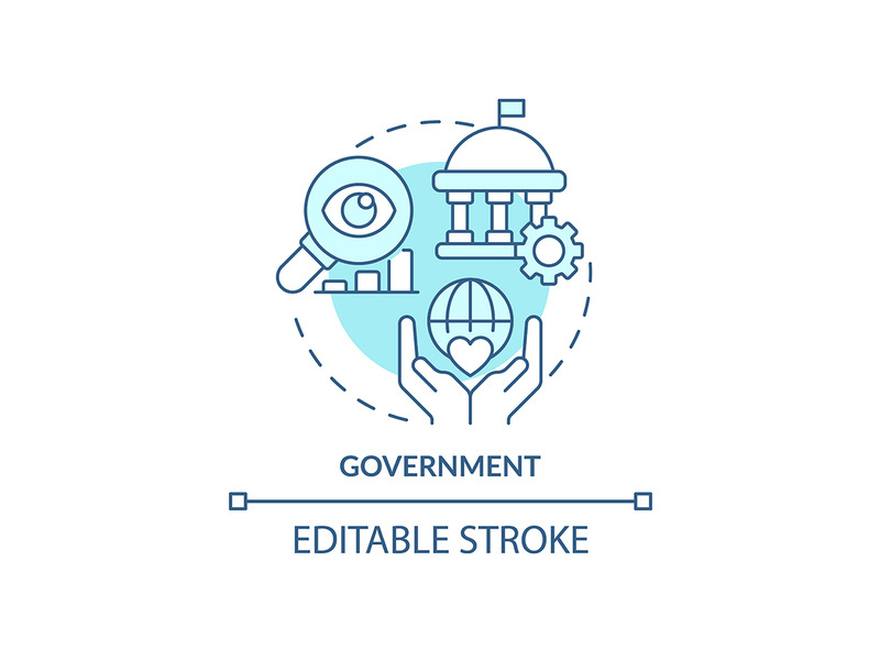 Government turquoise concept icon