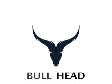 Retro vintage bull head horns logo. preview picture