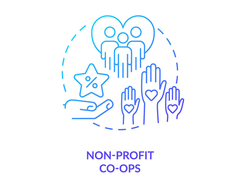 Non-profit co-ops blue gradient concept icon