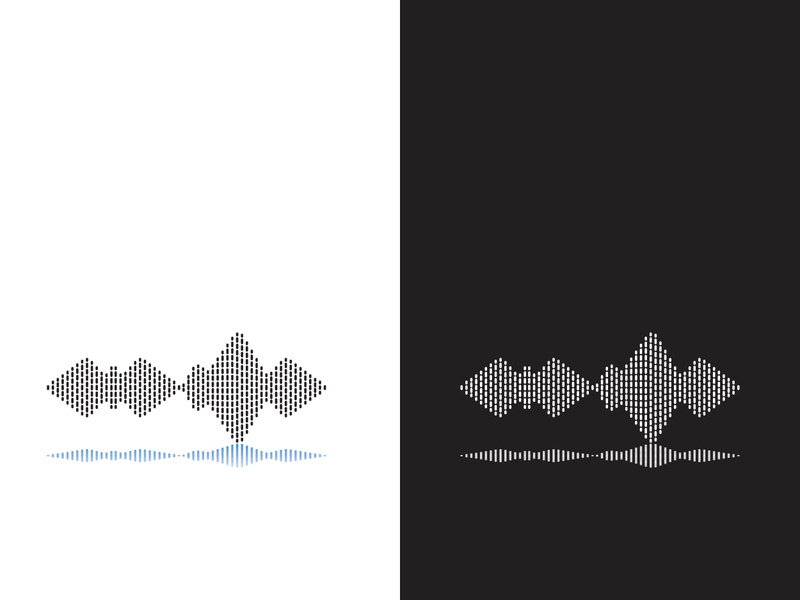 Sound waves logo background modern music vector image