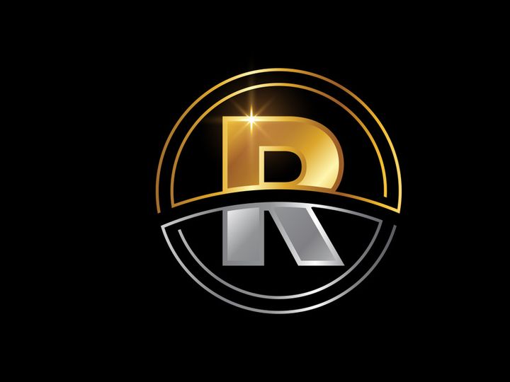 Initial English alphabet with circle frame. Golden and silver color alphabet symbol for corporate business identity