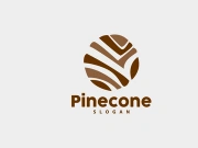 Pine Cone Logo, Elegant Luxury Pine Simple Design