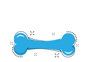 Dog Bone With Splash Effect Vector Illustration. Dog Bone Sign Like Cartoon Toy Icon and Skeleton.
