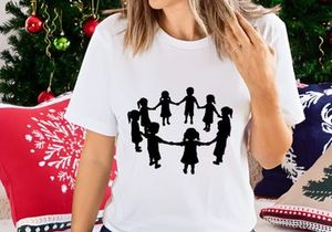 Children holding hands circle unity teamwork diversity vector illustration