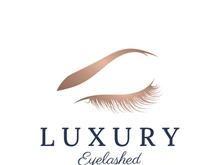 Luxurious and colorful eyelash extension logo.