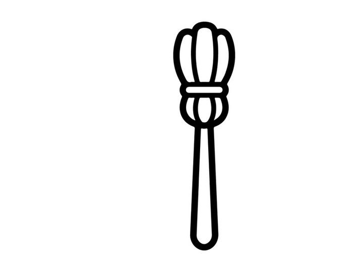 Witch broom icon for Halloween. Minimalist magic broomstick graphic for holiday design.