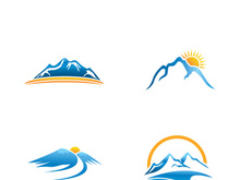 Mountain icon logo template vector illustration design