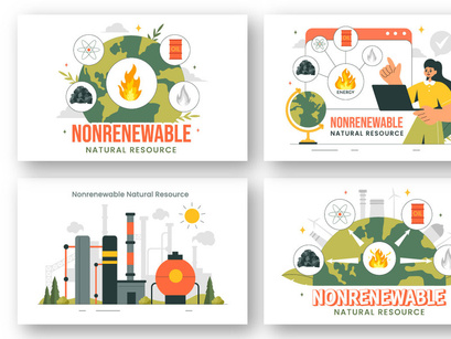 9 Nonrenewable Natural Resources Illustration