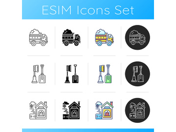 Winter holidays service icons set preview picture