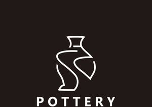 Pottery logo design handmade, creative traditional mug craft concept inspiration nature workshop