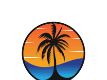 Palm logo icon template and symbol vector tree design