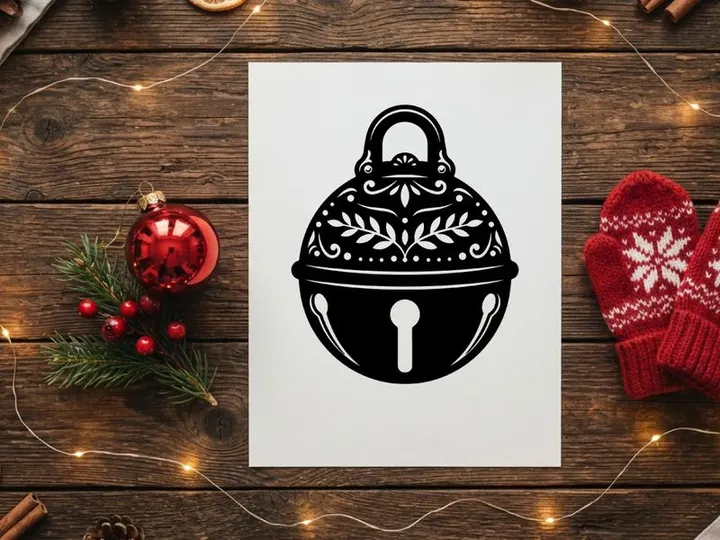 Christmas Bell with Holiday Decorations and Festive Spirit