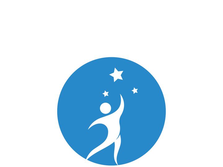 People star logo design to achieve a success or dream.