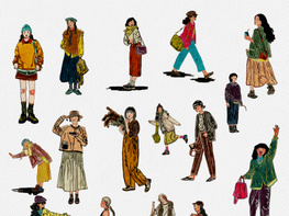Illustration hand drawing images fashion girl preview picture