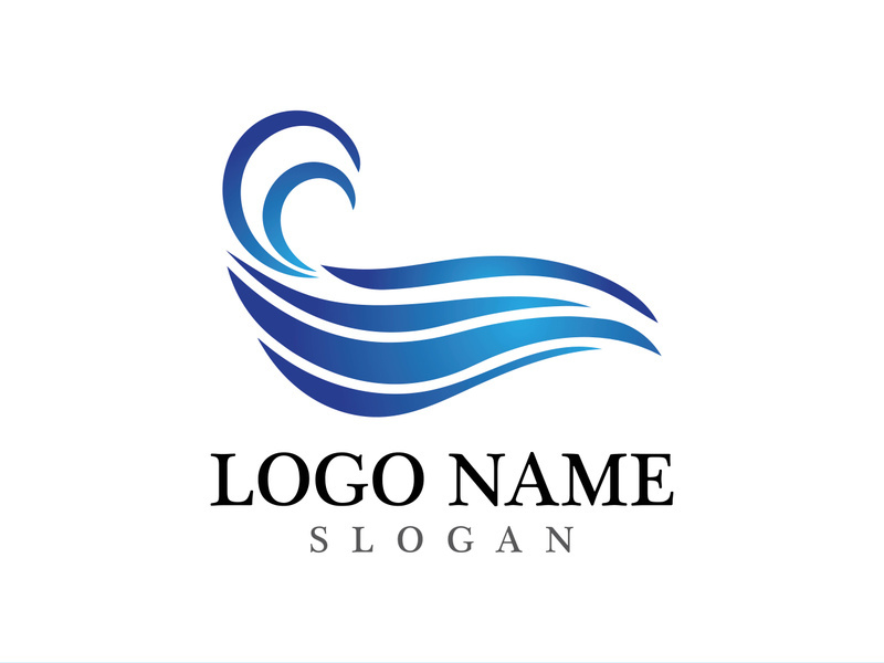 Wave beach vector illustration design logo