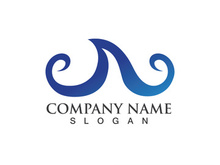 water wave logo design template