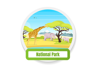 National park flat color vector badge preview picture