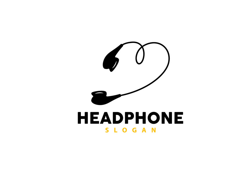 Headset Logo Design Simple Headset Gamer Illustration Template