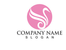 Swan Bird Love Symbol Logo Vector