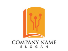 Digital book logo technology vector icon design