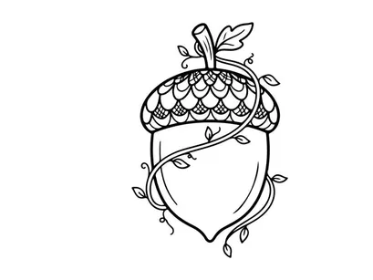 Cute girl with an acorn hat illustration. Whimsical character design for childrens books and educational materials.
