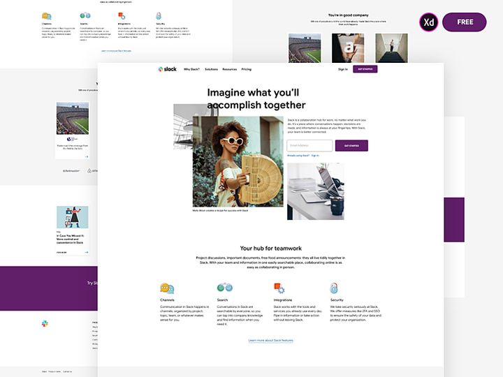 Slack Design (Adobe XD)