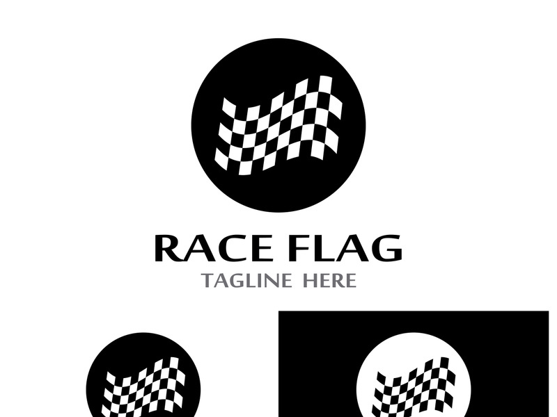 Creative and modern racing flag logo design.