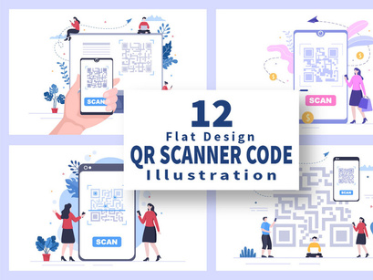 12 QR Code Scanner for Online Payment Illustration