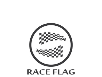 Creative and modern racing flag logo design. preview picture