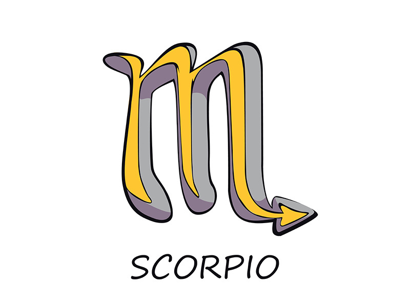 Scorpio zodiac sign flat cartoon vector illustration