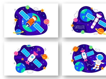 10 Satellite Internet Technology Illustration