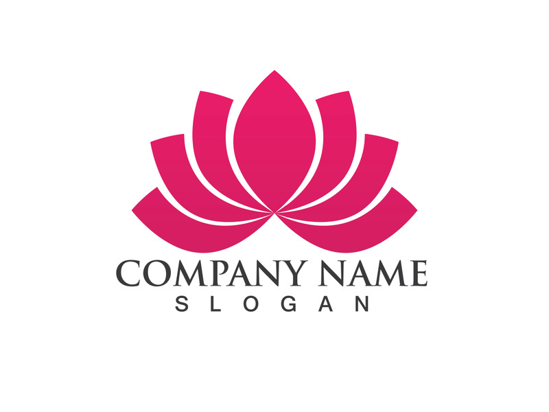 People yoga health in lotus flower logo