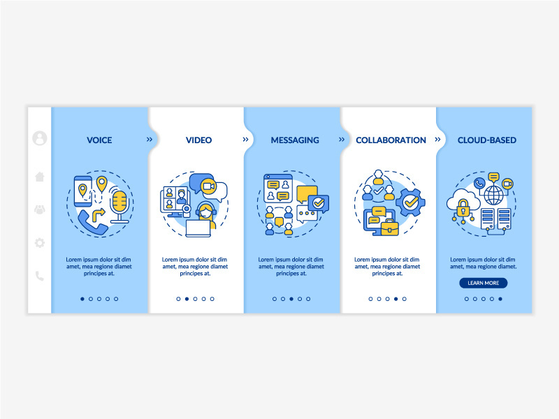 UCaaS functions blue and white onboarding template