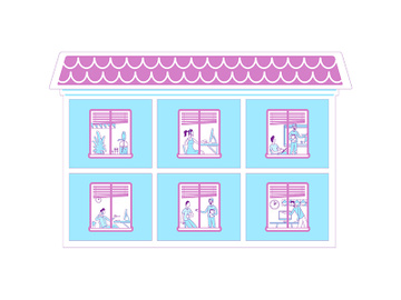 People in offices flat color vector illustration preview picture