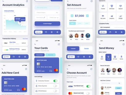 Meela - Money Transfer, Bank, Finance and Wallet App UI Kit
