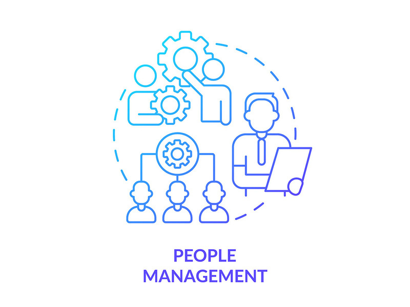 People management blue gradient concept icon