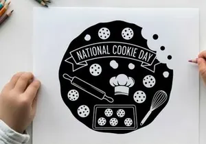 national cookie day celebration flat design vector illustration