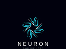 Neuron logo or nerve cell healthy abstract molecule design template