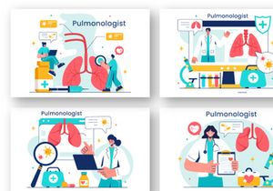 13 Pulmonologist Vector Illustration