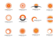 Vector Icon Logo Template Sun over horizon