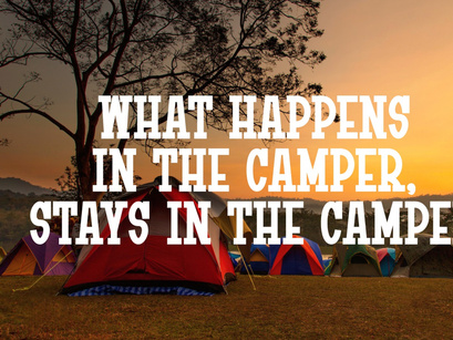 Camping Sticker - Vintage Slab Serif Font