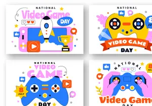 10 National Video Game Day Illustration