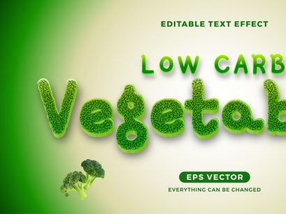 Eat Your Broccoli Editable Text effect Style in natural color for banner, signage, and graphic promo