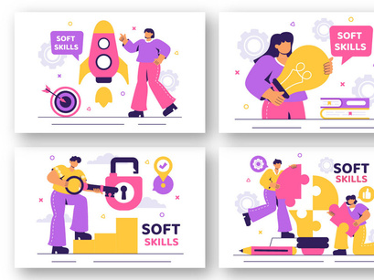 12 Workplace Soft Skills Illustration