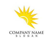 Creative sun concept logo illustration design template