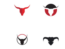 Bull head horn logo design.