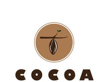 cocoa logo,cocoa bean,cocoa tree,cocoa branches and leaves,chocolate mix on white background,vintage,modern,simple,minimalist icon illustration template design vector
