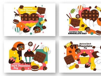 10 National Dark Chocolate Day Illustration