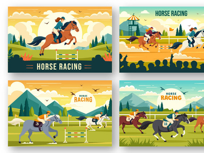 9 Horse Racing Illustration